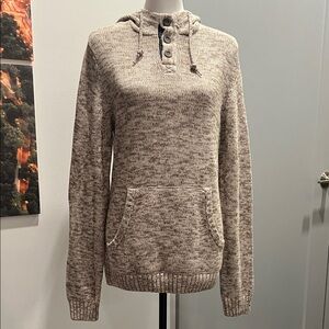 Urban Pipeline Men’s Cream & Brown Marbled Hoodie Sweater